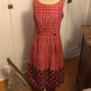 Dressy red and gold and black Merona dress